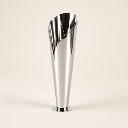 Tall Sculptural Silver Vase UAE | Modern Statement Decor