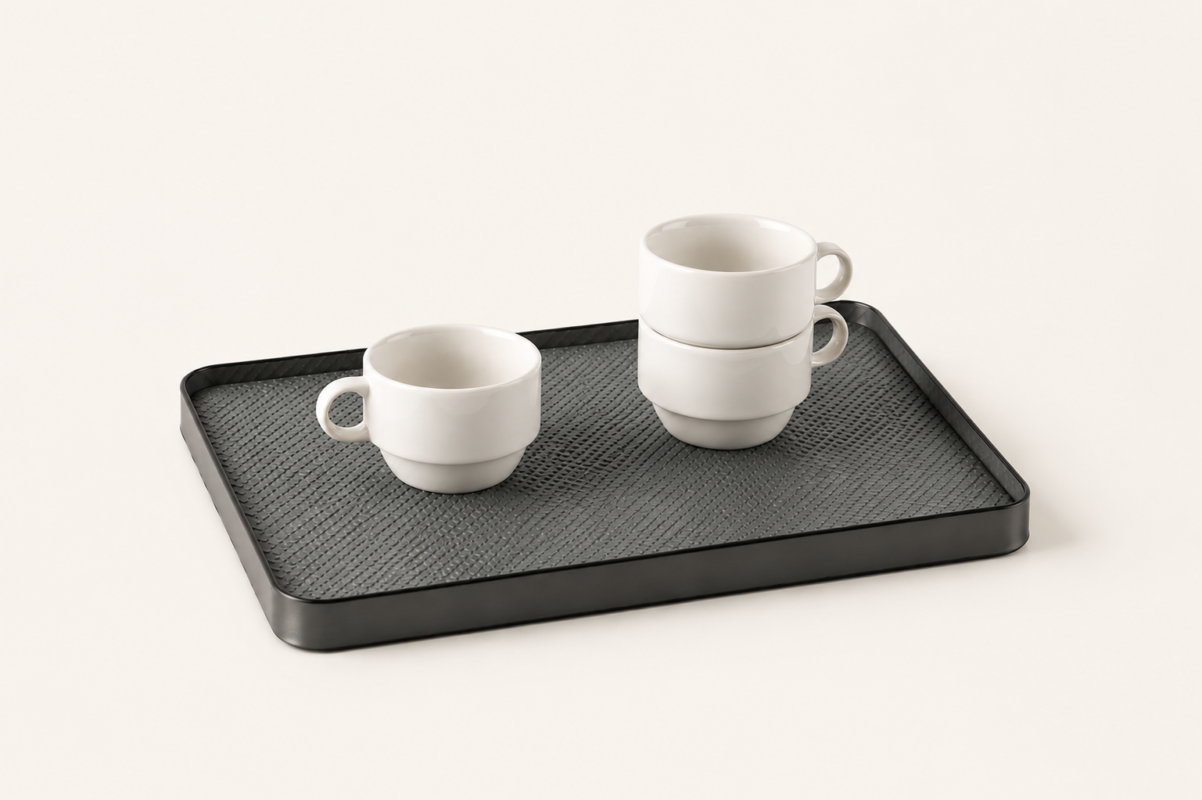 Graphite Minimalist Tray – Modern Grid Decor UAE
