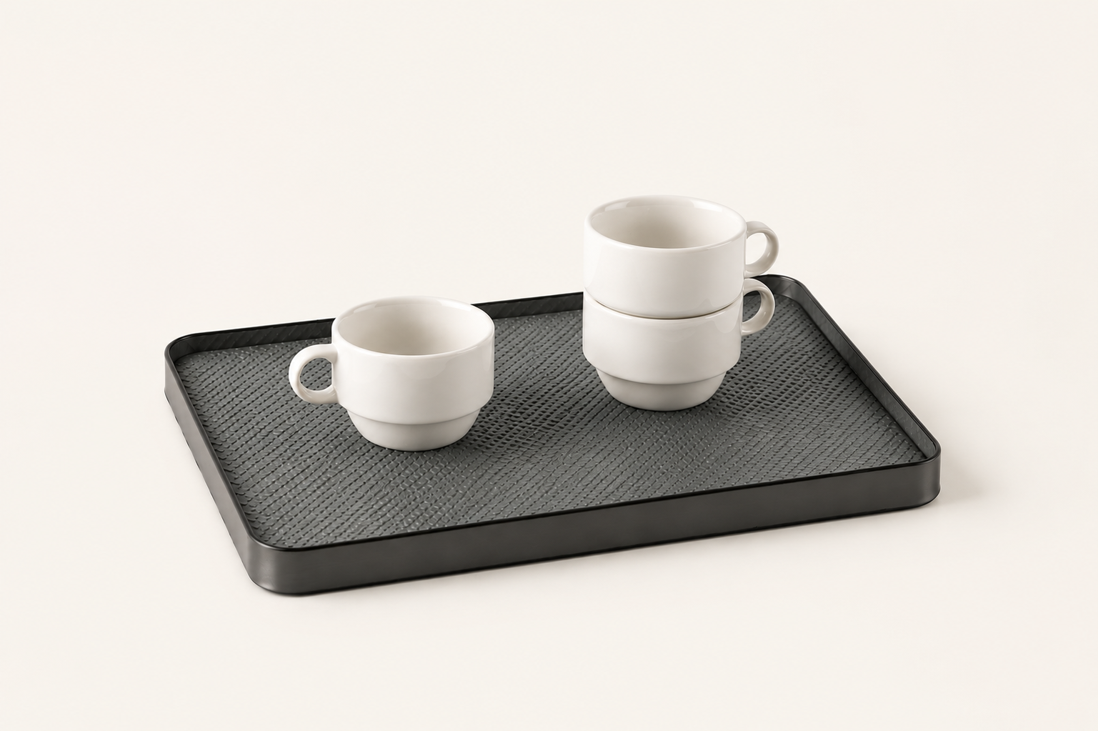 Graphite Minimalist Tray – Modern Grid Decor UAE