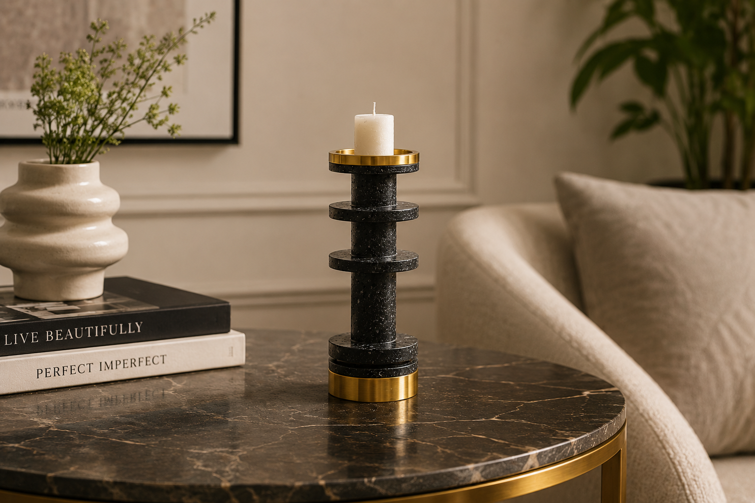 Cascade Noir Candle Holder Small UAE