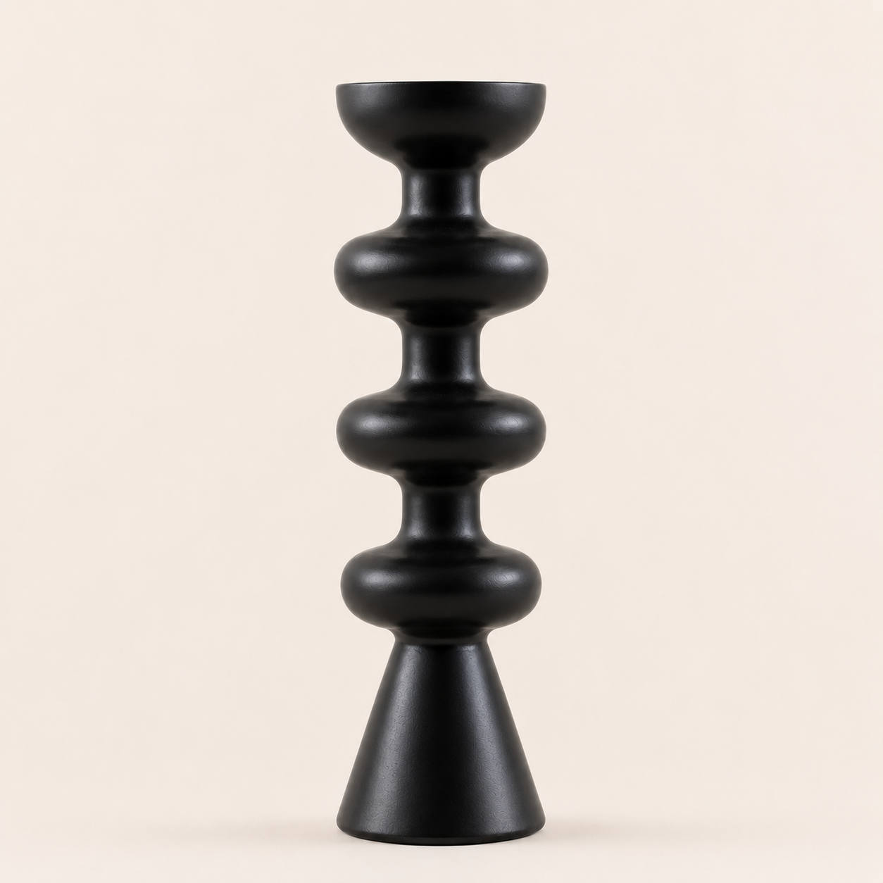 Black Sculptural Candle Holder Large – Modern Glow Decor UAE