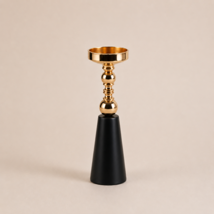 Large Black Gold Candle Holder – Modern Luxury Decor UAE