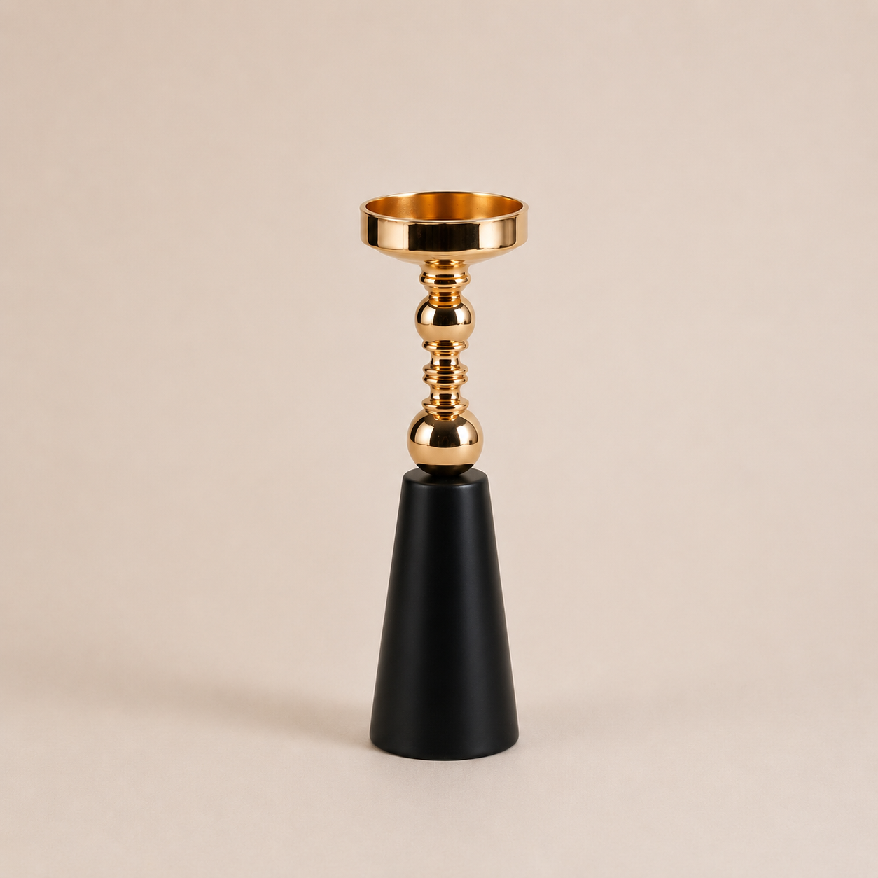 Large Black Gold Candle Holder – Modern Luxury Decor UAE