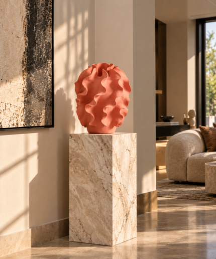 Terracotta Sculptural Flow Vase UAE | Modern Earthy Decor
