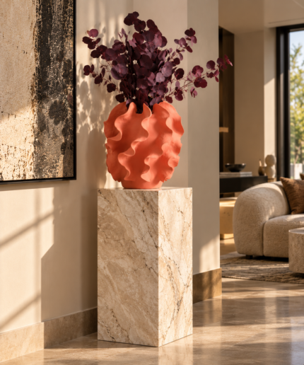 Terracotta Sculptural Flow Vase UAE | Modern Earthy Decor