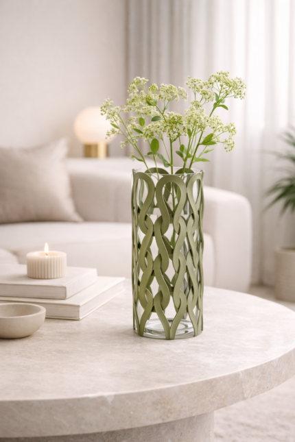 Green Decorative Flow Vase UAE | Modern Sculptural Decor