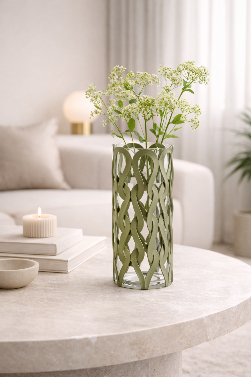 Green Decorative Flow Vase UAE | Modern Sculptural Decor