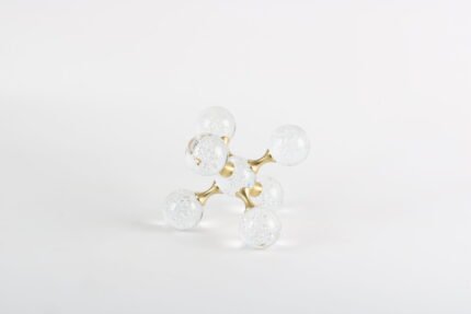 Modern crystal sphere cluster sculpture large edition, Crystal Nebula.