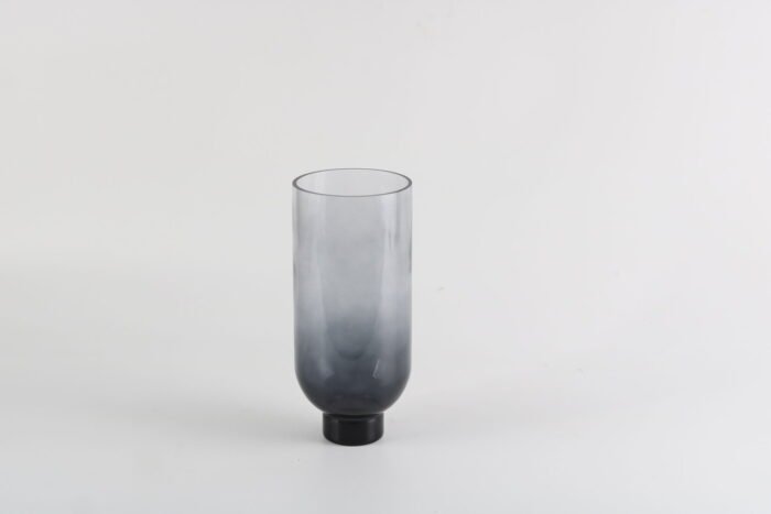 Modern simplicity glass vase with pampas grass, Smoky Calm design.