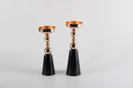 Large Black Gold Candle Holder – Modern Luxury Decor UAE