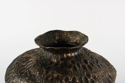 Antique Bronze Textured Decorative Vase UAE | Sculptural Vintage Metal Design