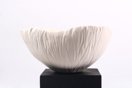 Waves of Calm – Textured Minimalist White Bowl