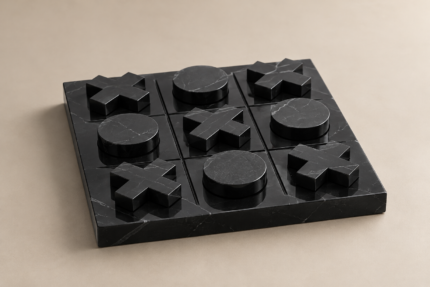 Shop Black Marble XO Game at Mazart Home UAE. A stylish tic tac toe decorative game with a black marble look, perfect for coffee tables and gifting.