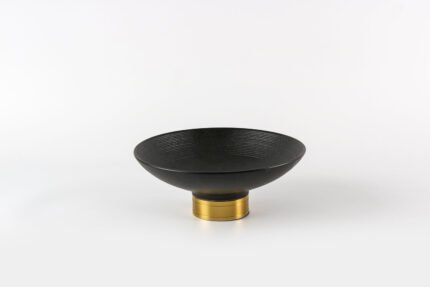 Midnight Glow – Modern Black and Gold Decorative Bowl