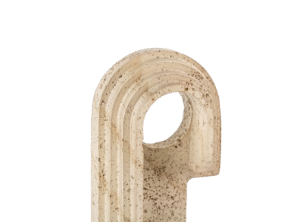 Beige Arch Sculpture – Minimalist Stone Accent