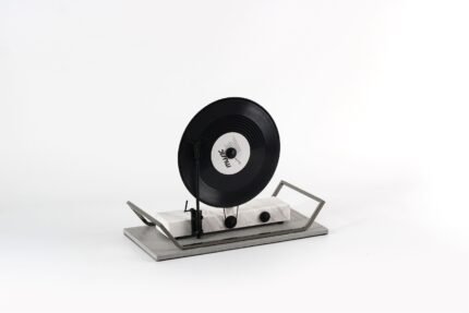 Vinyl Record Music Sculpture – Marble & Metal Decor