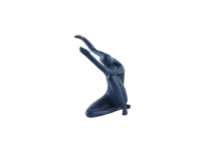 Atlas Re imagined – Blue Abstract Figure with White Sphere