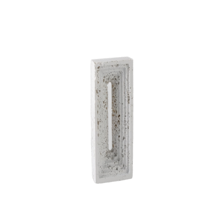 Obsidian Portal White Stone – large minimalist stone sculpture for modern decor.