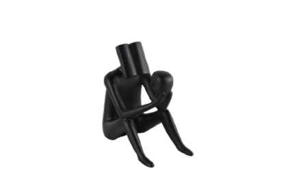 Abstract Thinker Sculpture Black – Modern Seated Art Decor UAE