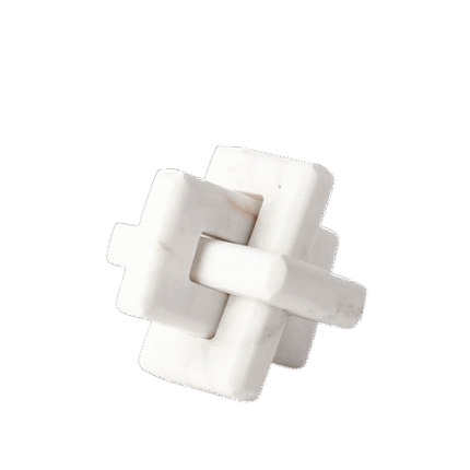 Interlocking Marble Sculpture – White