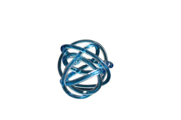 Blue Glass Orb Sculpture