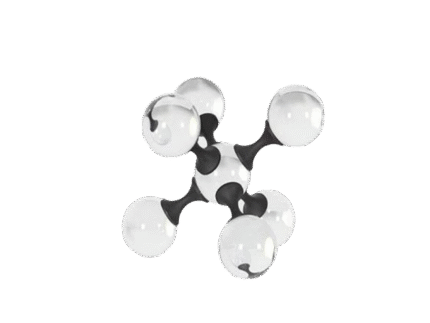 Black crystal decorative sculpture featuring five clear crystal spheres connected by a sculptural black center — designed for modern tabletops and displays.