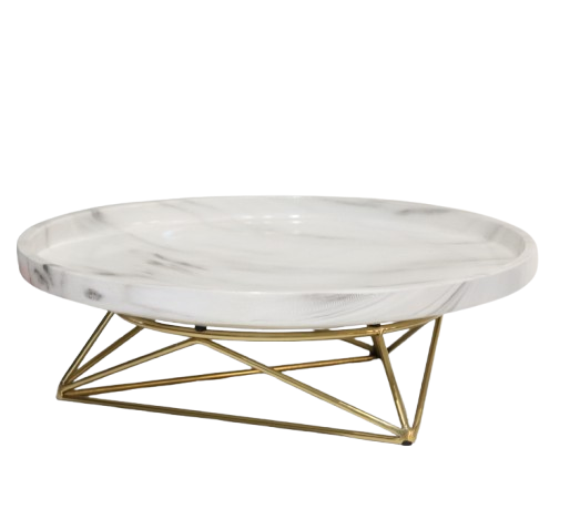 Modern Elegance – Marble and Gold Centerpiece Tray