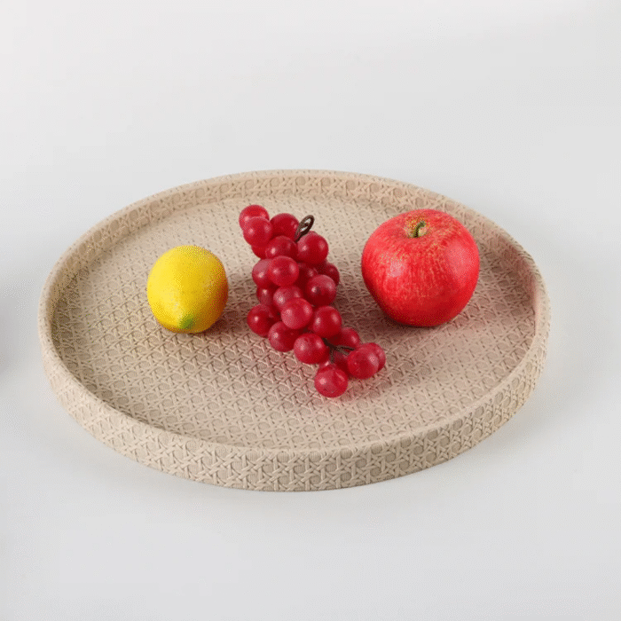 Sandstone Harmony – Minimalist Decorative Round Tray - Image 2