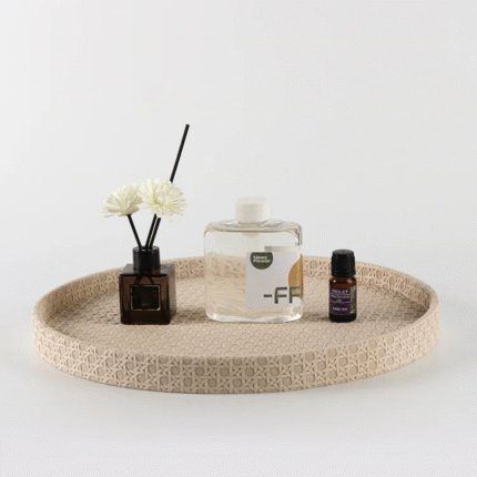 Minimalist Round Textured Decorative Tray