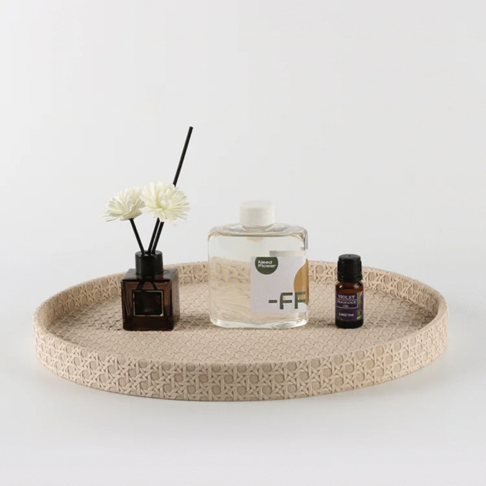 Sandstone Harmony – Minimalist Decorative Round Tray - Image 3