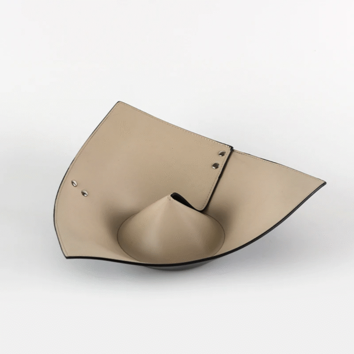 Curved Decorative Bowl Tray – Modern Minimalist Leather Centerpiece - Image 2