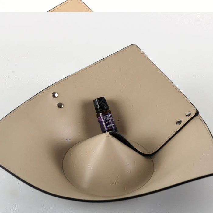 Curved Decorative Bowl Tray – Modern Minimalist Leather Centerpiece - Image 4