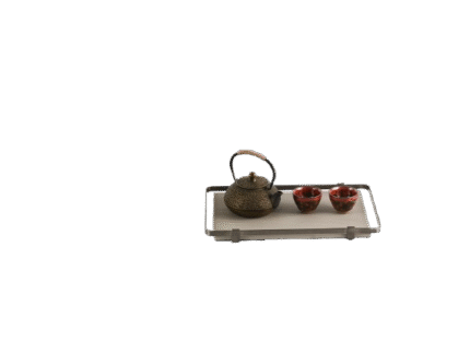Leather rustic metal tray with artisan handles, Urban Heritage.