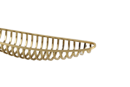 Sculptural Gold Serving Basket Tray
