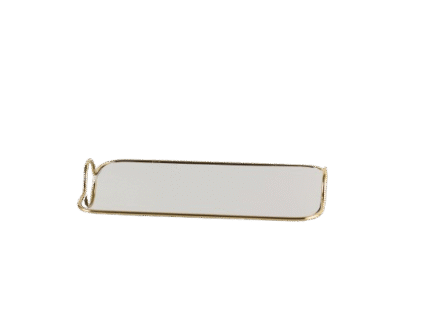 Gold framed mirrored tray with rounded handles – luxury glam vanity or serving tray