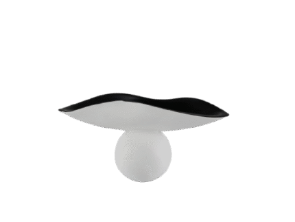 Sculptural Black & White Pedestal Tray