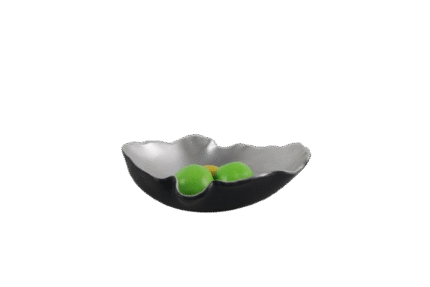 Sculptural Silver Leaf Tray – Modern Metallic Decor UAE