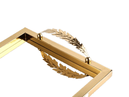 Gold Leaf Handle Tray – Ornate Luxury Decor