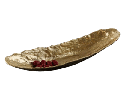 Sculptural Gold Organic Centerpiece Tray – Hand-shaped gold modern decorative tray by MAZART