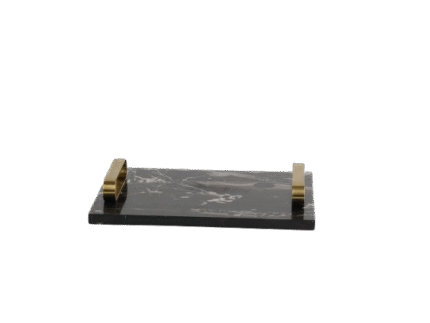 Black Marble Tray with Gold Handles  Luxury, elegant Tray