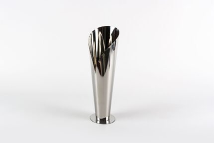 Tall Sculptural Silver Vase UAE | Modern Statement Decor