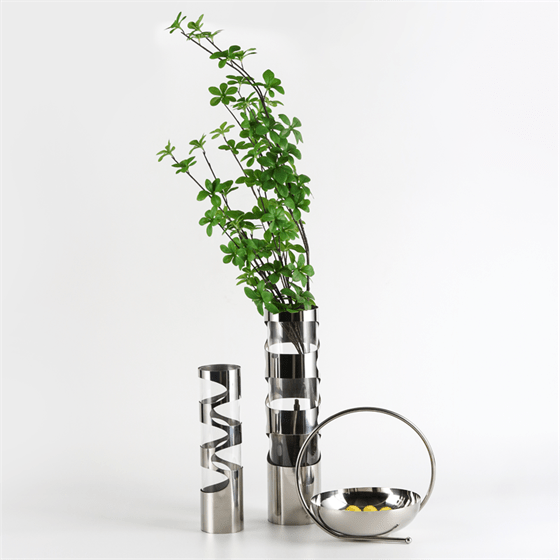 Sharp Curves – Modern Sculptural Metal Vase