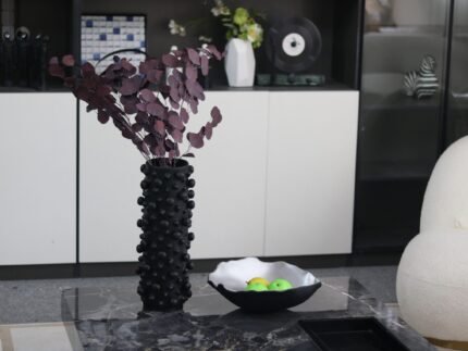 Noir Bubble – Black Bubbling Textured Sculptural Vase