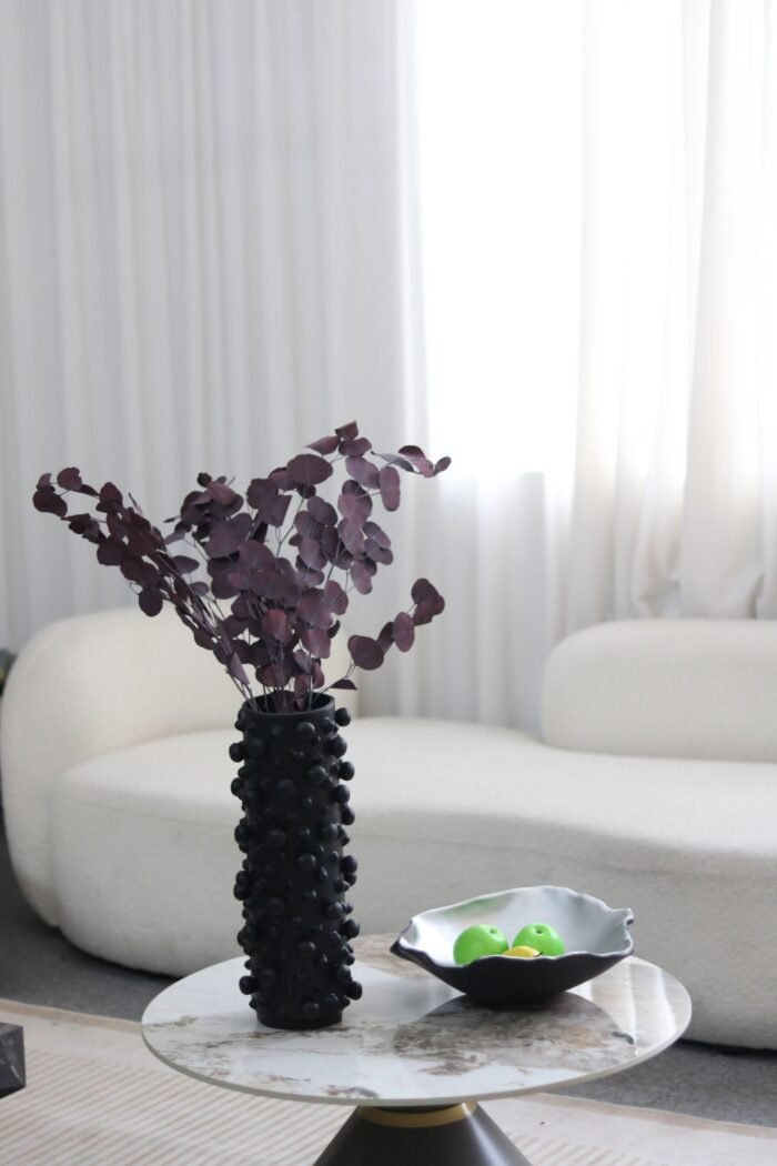 Noir Bubble – Black Bubbling Textured Sculptural Vase - Image 3