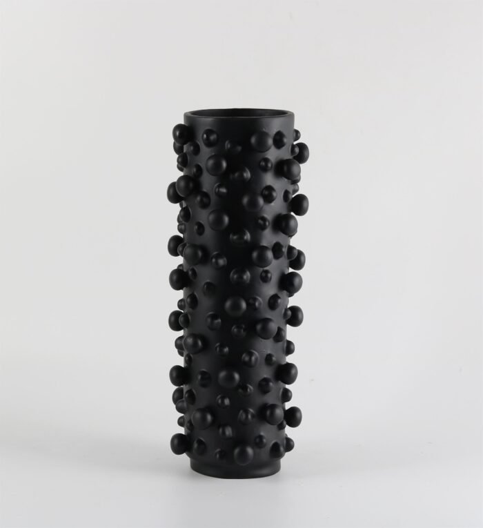 Noir Bubble – Black Bubbling Textured Sculptural Vase - Image 4