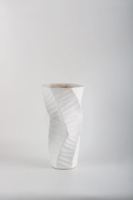Twistform – White Sculptural Vase