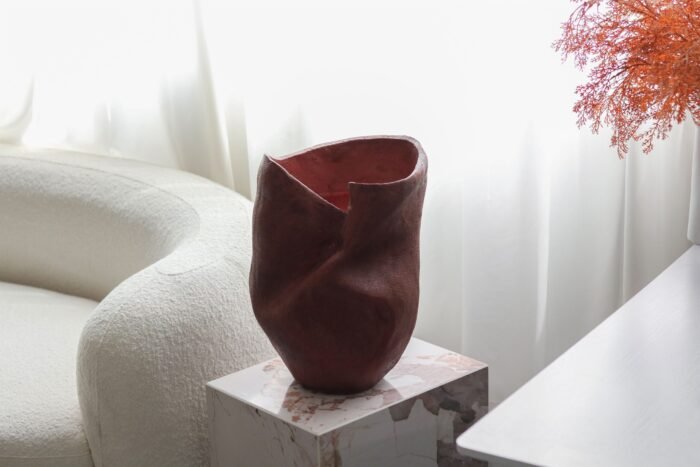 Rustform – Sculptural Red Vase - Image 2