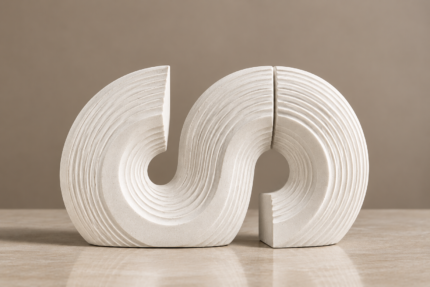 white ripple bookends