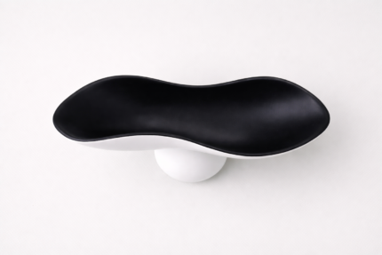 Black White Pedestal Tray – Sculptural Modern Decor UAE