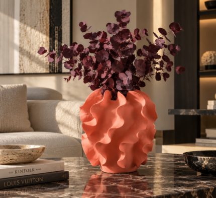 Terracotta Sculptural Flow Vase